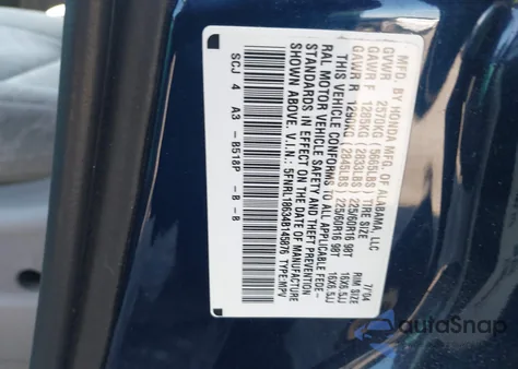 2004 Honda Odyssey Ex из США, поврежденный, VIN 5FNRL18634B145876